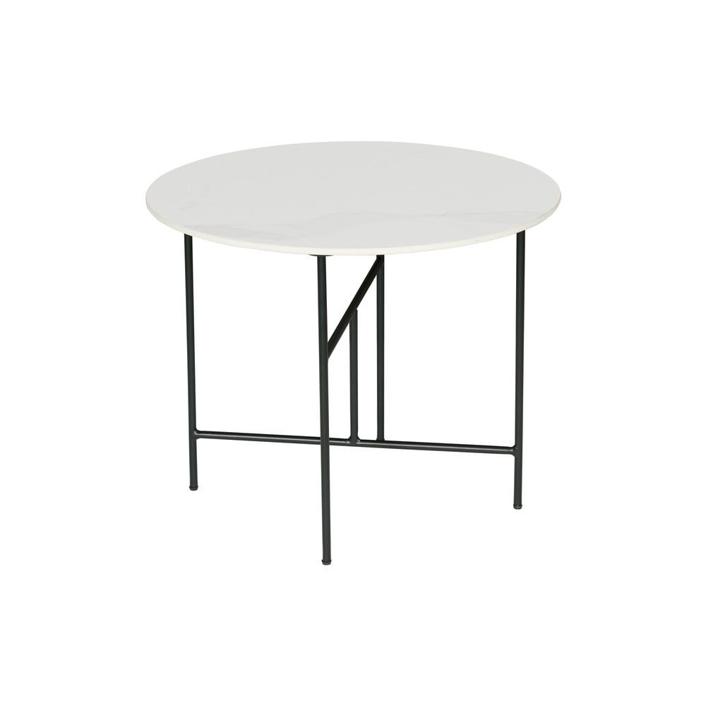 Biely konferenčný stôl s porcelánovou doskou WOOOD Vida, ⌀ 60 cm - Bonami.sk