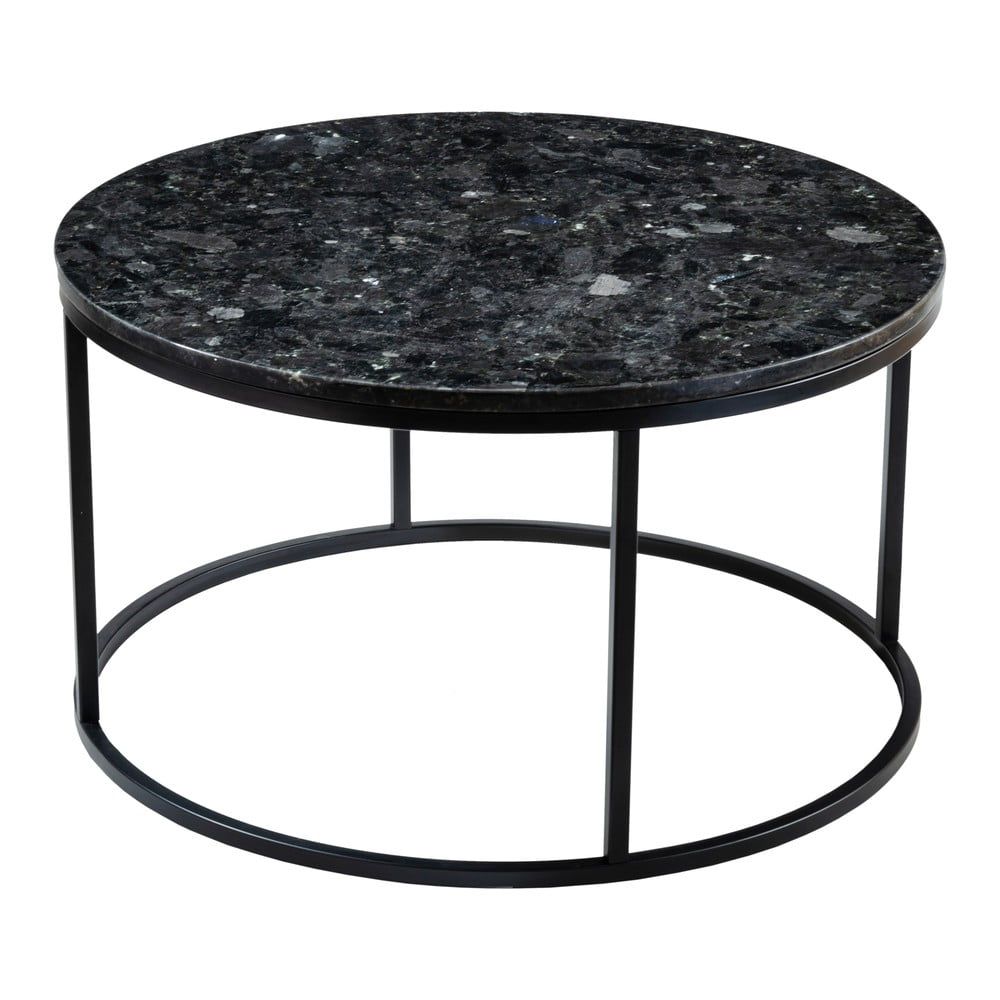 Čierny žulový konferenčný stolík RGE Black Crystal, ⌀ 85 cm - Bonami.sk
