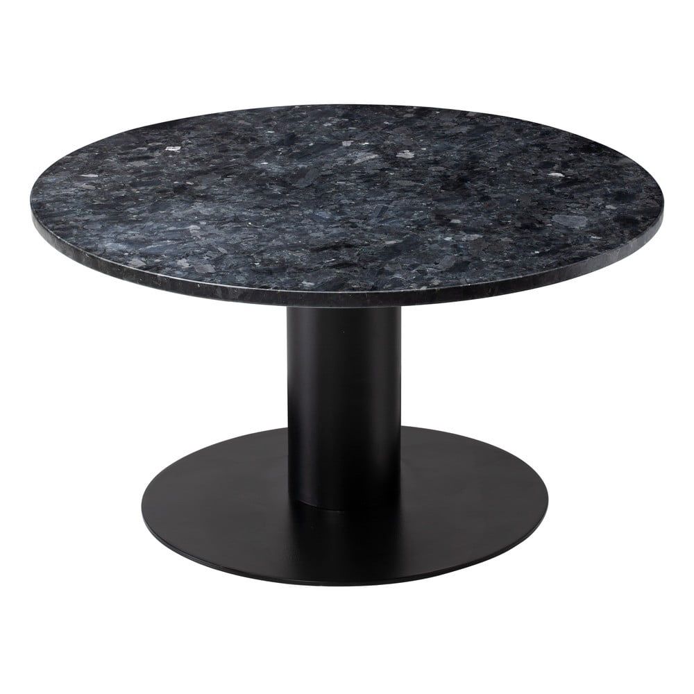 Čierny žulový konferenčný stolík s podnožím v čiernej farbe RGE Pepo, ⌀ 85 cm - Bonami.sk