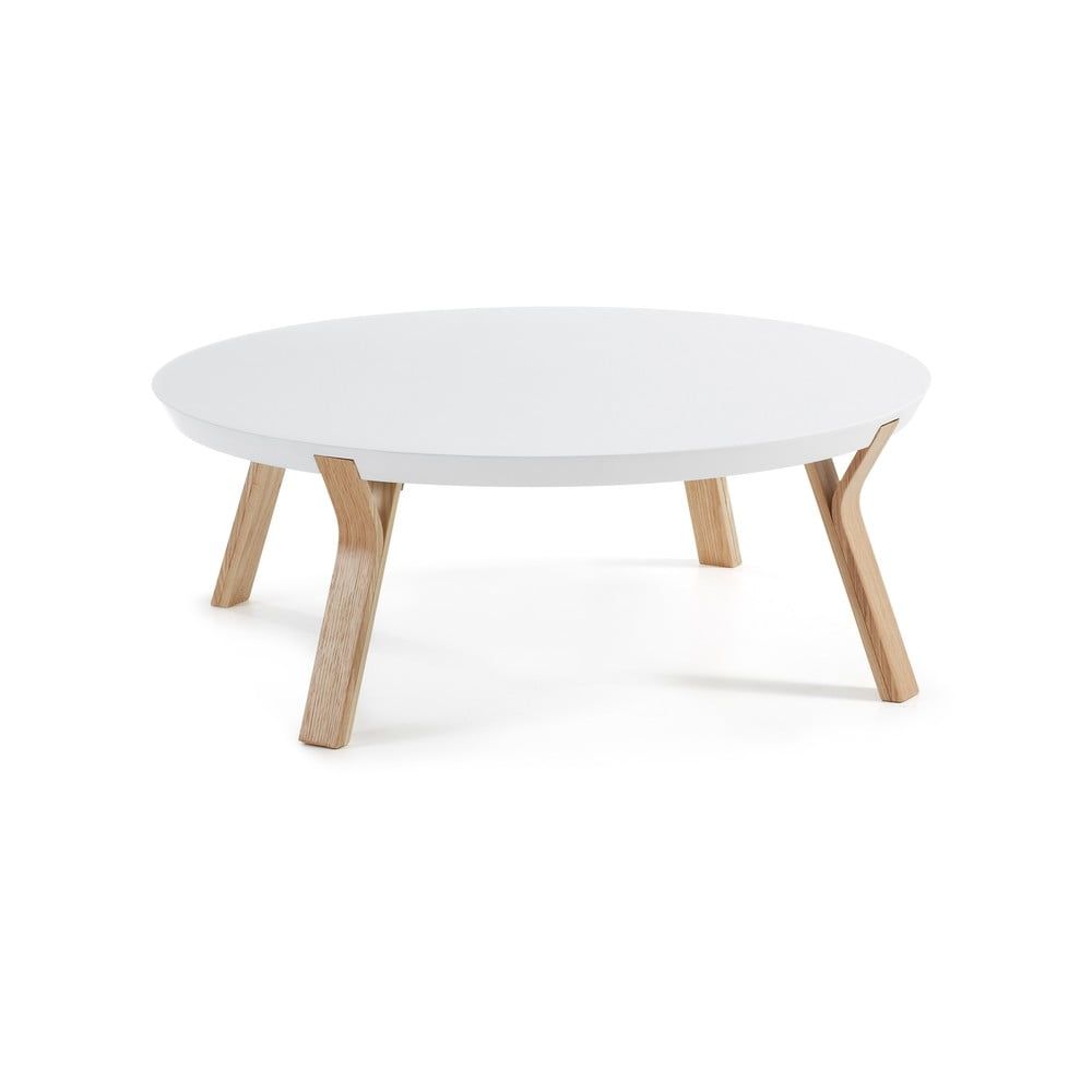 Biely konferenčný stolík La Forma Solid, Ø 90 cm - Bonami.sk