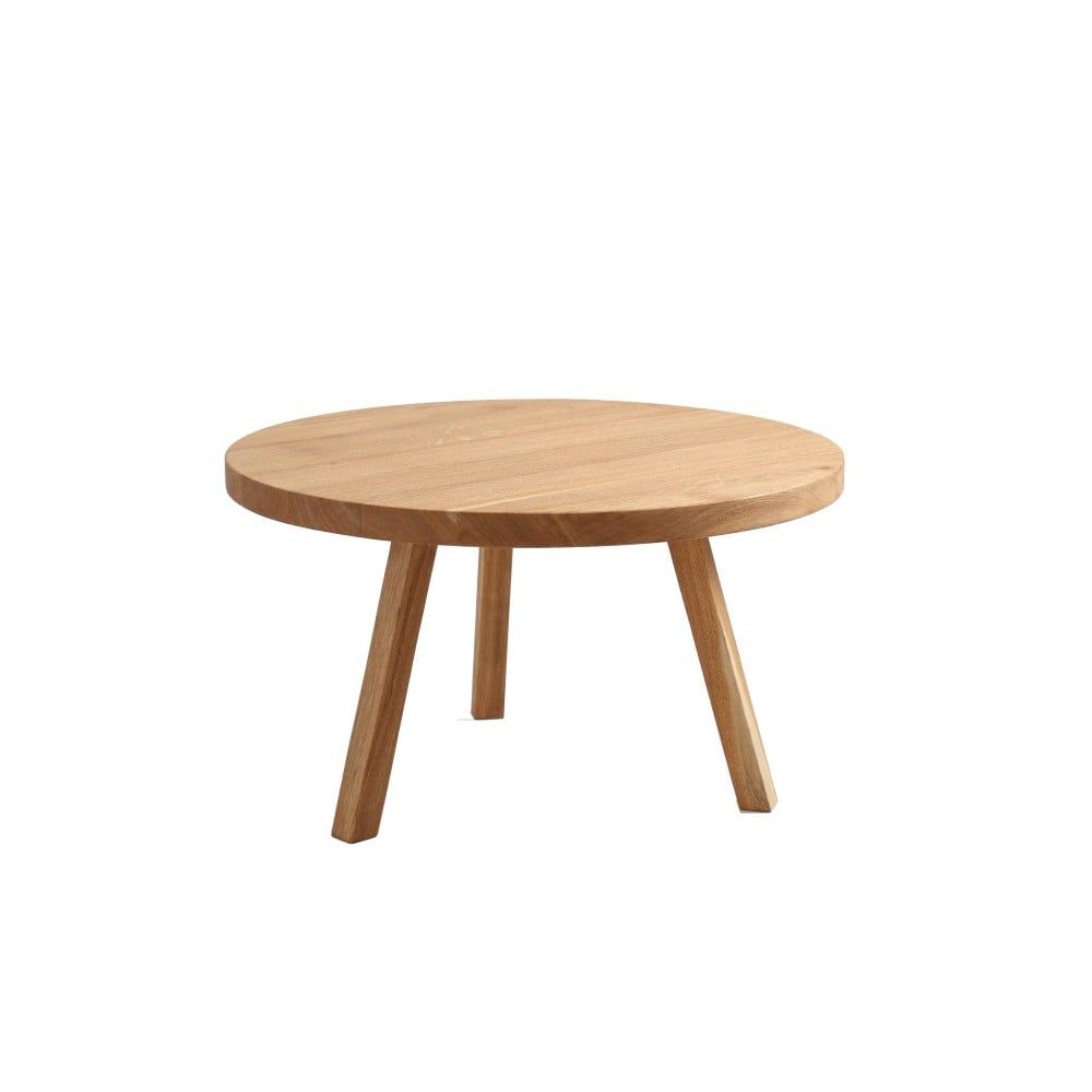 Konferenčný stolík z dubového masívu Custom Form Treben, priemer 80 cm - Bonami.sk