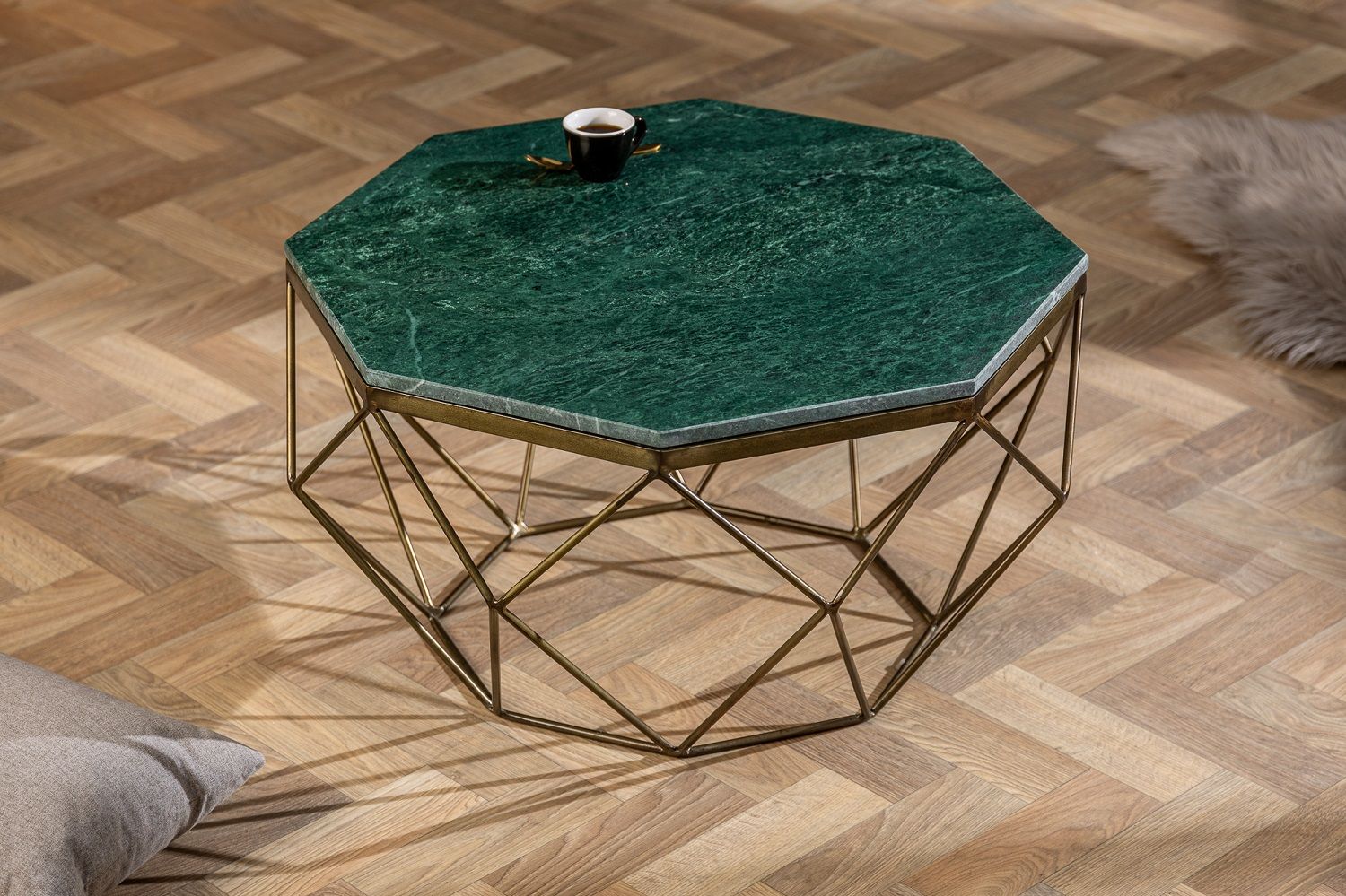 LuxD Dizajnový konferenčný stolík Acantha 70 cm mramor zelený - ESTILOFINA.SK