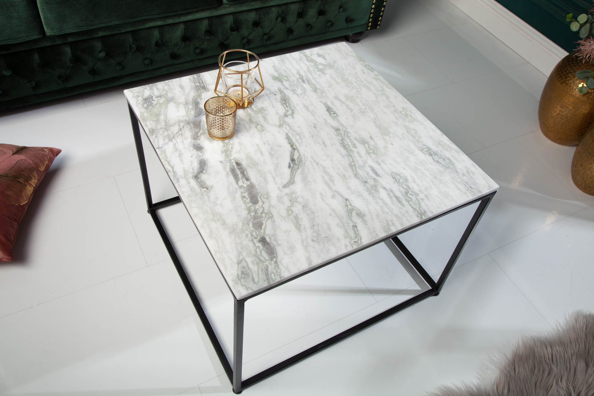 LuxD Dizajnový konferenčný stolík Factor 50 cm mramor biely - ESTILOFINA.SK
