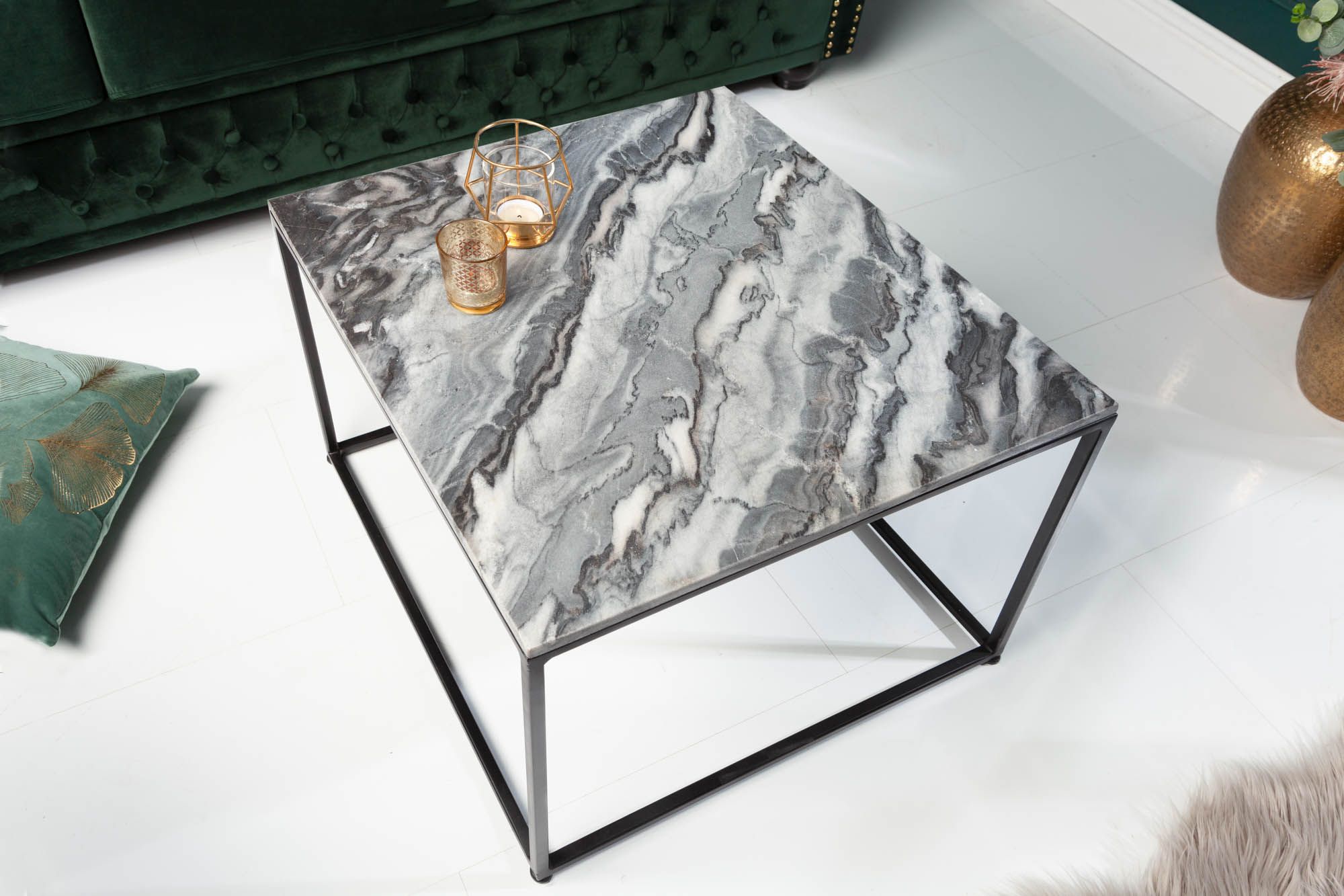 LuxD Dizajnový konferenčný stolík Factor 50 cm mramor sivý - ESTILOFINA.SK