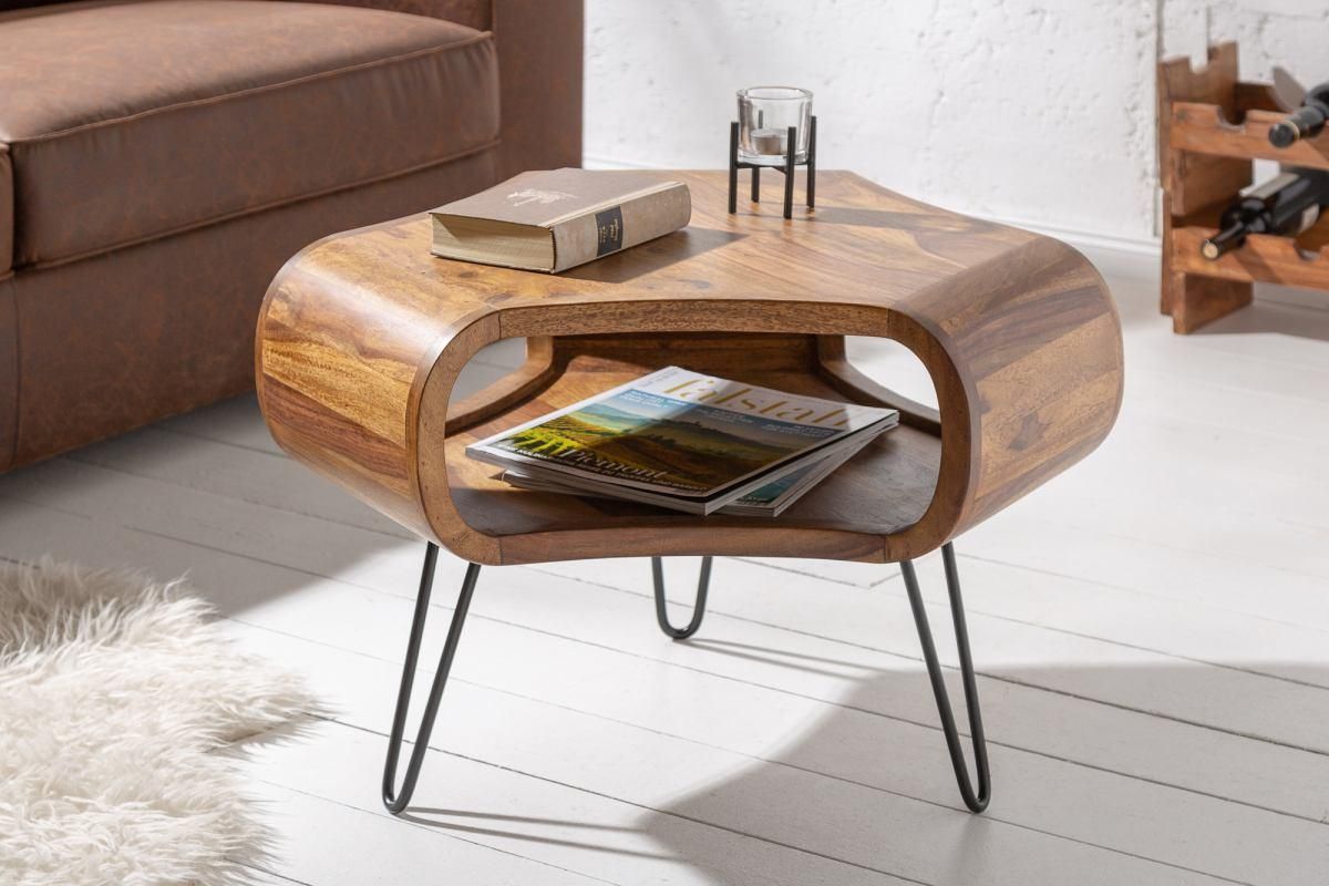 LuxD Dizajnový konferenčný stolík Lorelei, 60 cm, sheesham - ESTILOFINA.SK