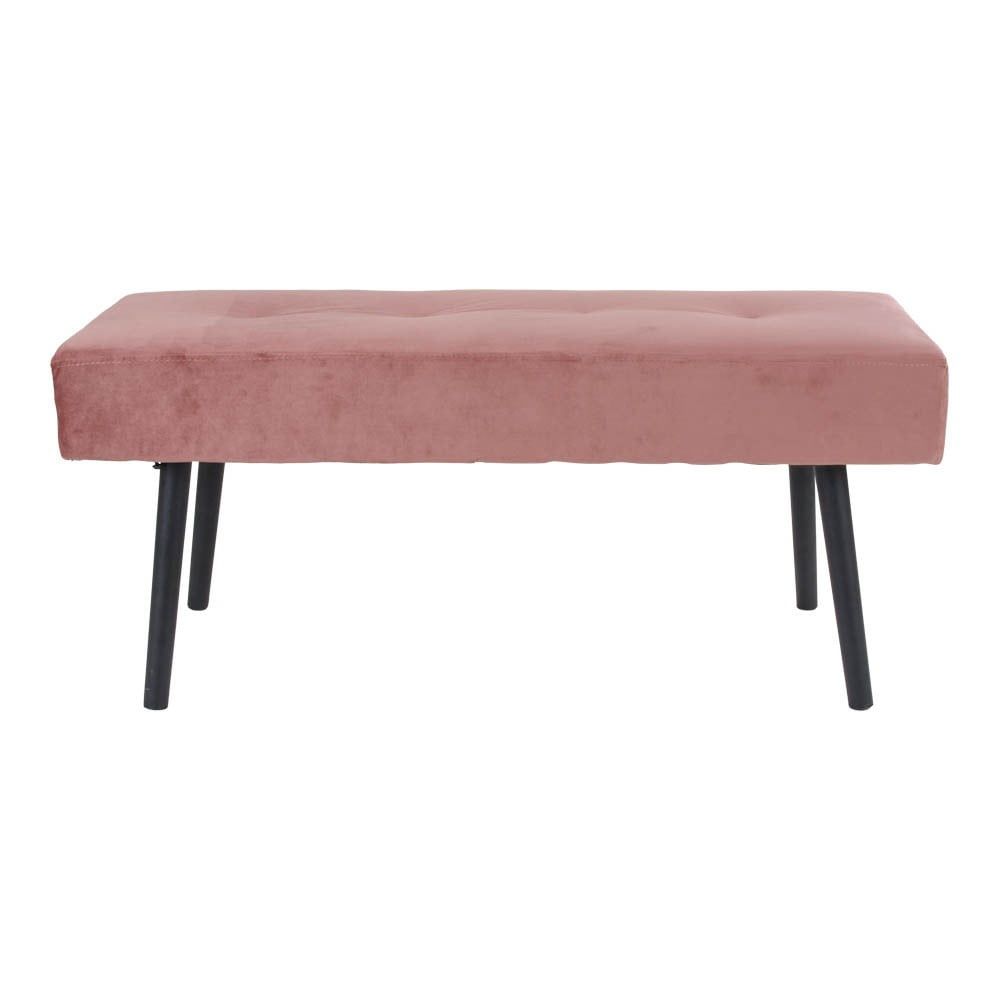 Ružová čalúnená lavica so zamatovým poťahom House Nordic Skiby, 100 × 35 cm - Bonami.sk