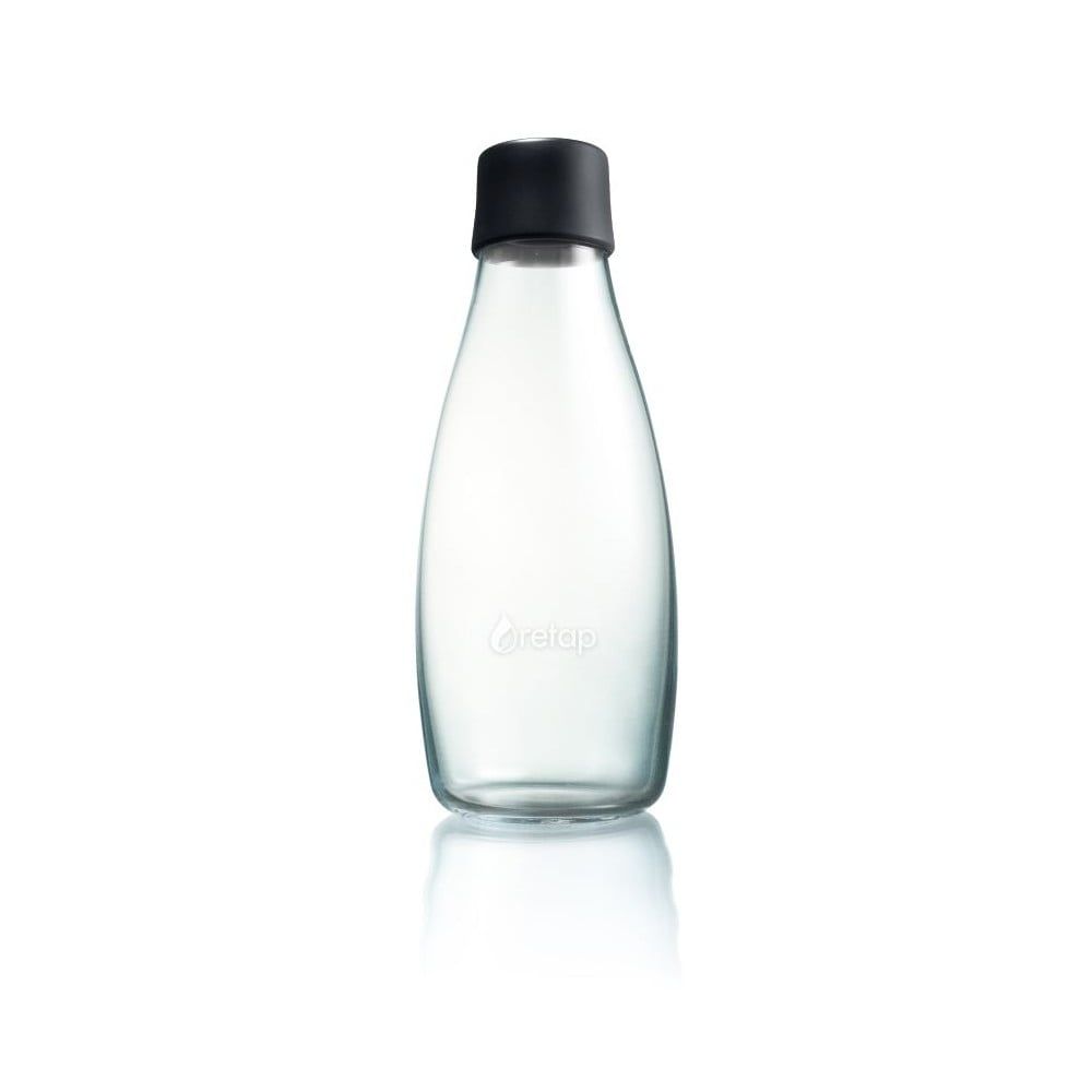 Čierna sklenená fľaša ReTap s doživotnou zárukou, 500 ml - Bonami.sk