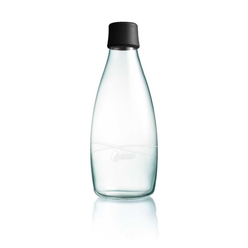 Čierna sklenená fľaša ReTap s doživotnou zárukou, 800 ml - Bonami.sk