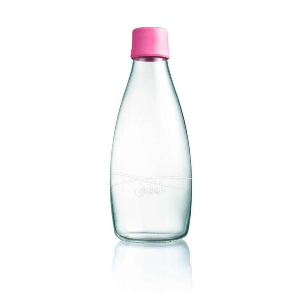 Svetloružová sklenená fľaša ReTap s doživotnou zárukou, 800 ml - Bonami.sk