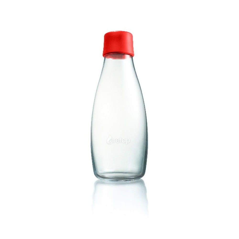 Červená sklenená fľaša ReTap s doživotnou zárukou, 500 ml - Bonami.sk