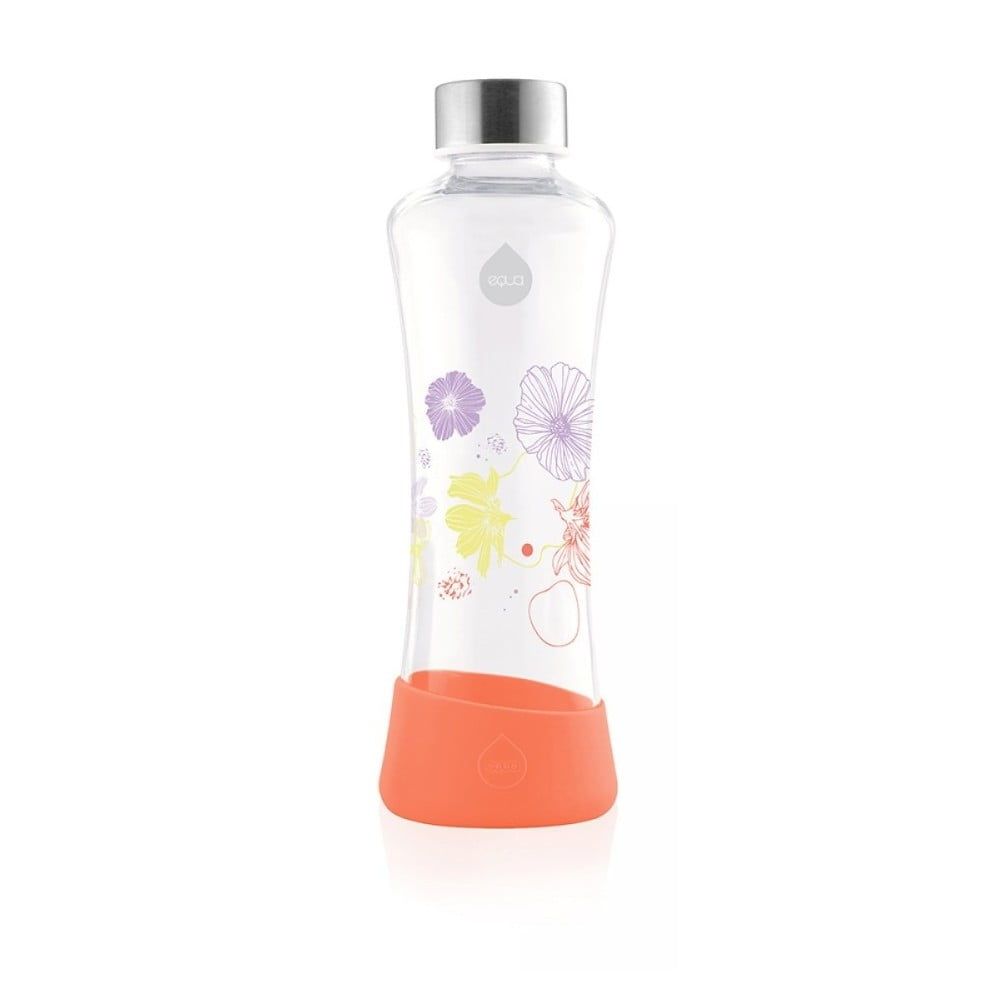 Oranžová sklenená fľaša Equa Flowerhead Poppy, 550 ml - Bonami.sk