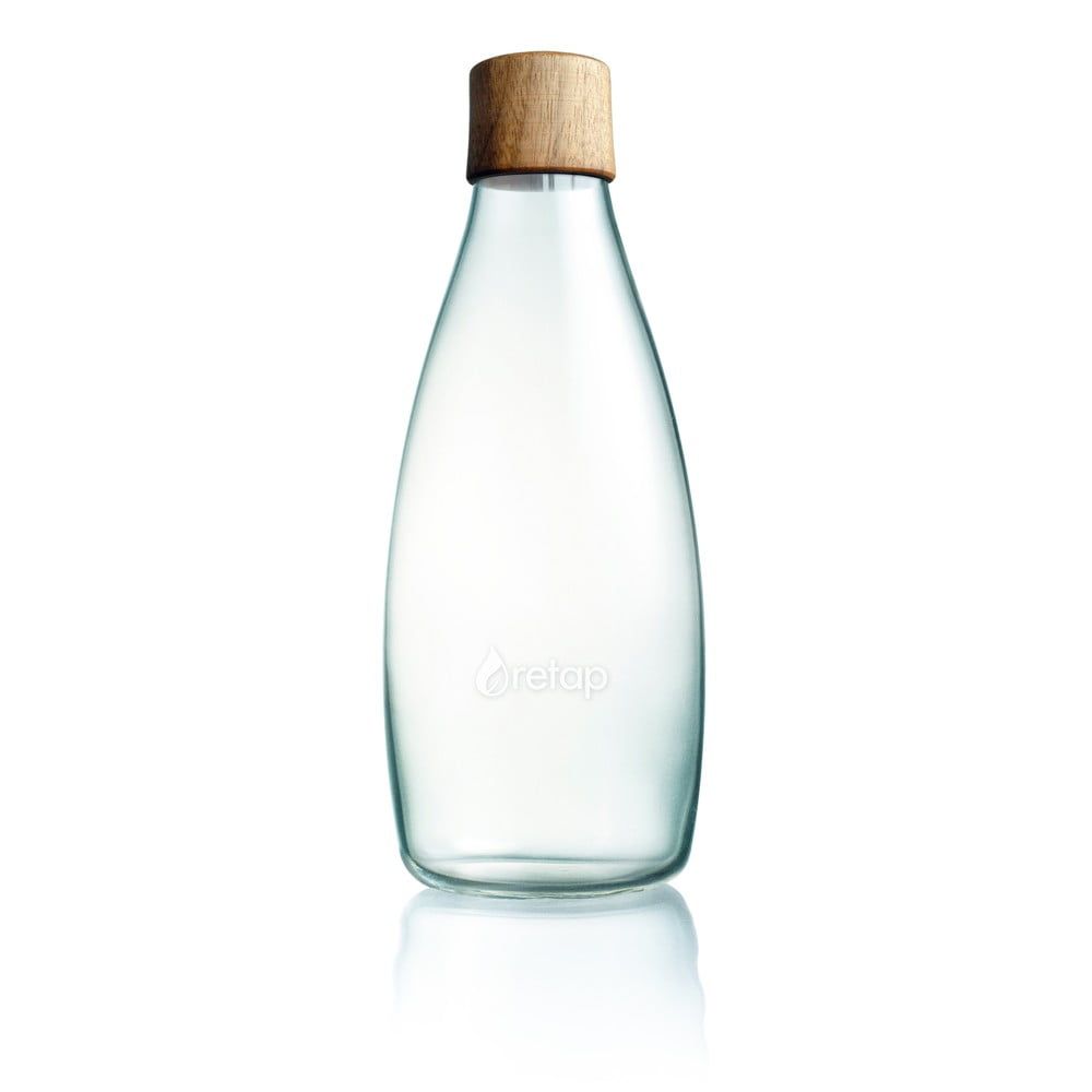 Sklenená fľaša s dreveným vekom ReTap s doživotnou zárukou, 0,5 l - Bonami.sk