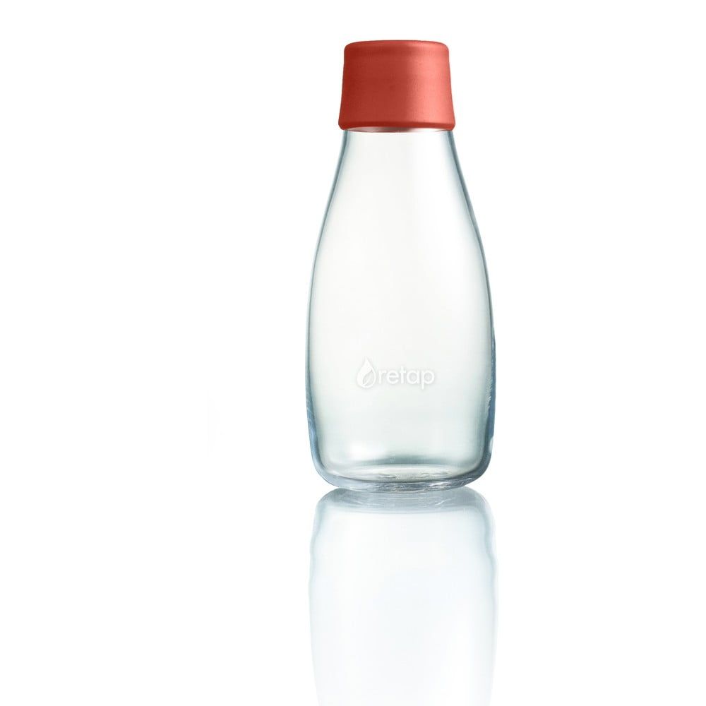 Tmavooranžová sklenená fľaša ReTap s doživotnou zárukou, 300 ml - Bonami.sk