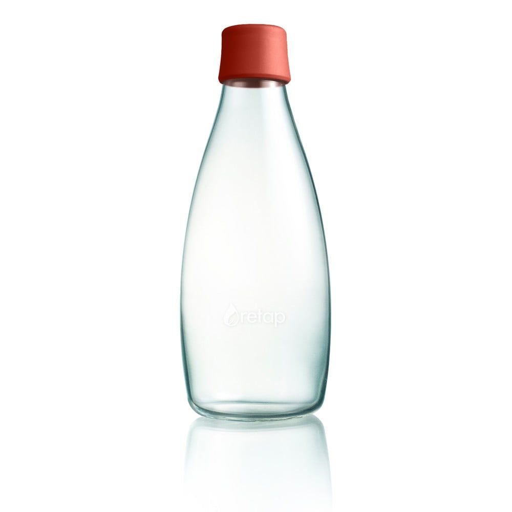 Tmavooranžová sklenená fľaša ReTap s doživotnou zárukou, 800 ml - Bonami.sk
