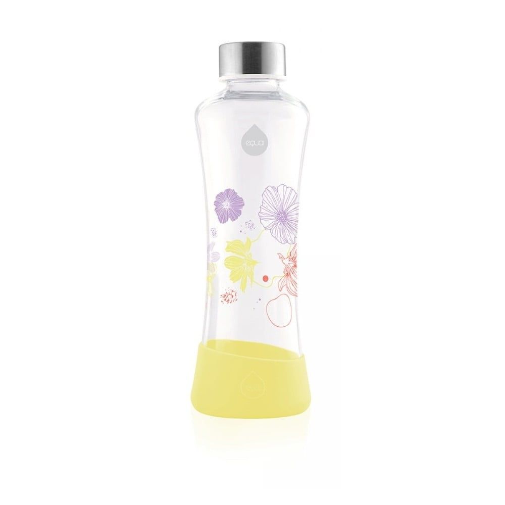 Žltá sklenená fľaša Equa flowerhead Daisy, 550 ml - Bonami.sk