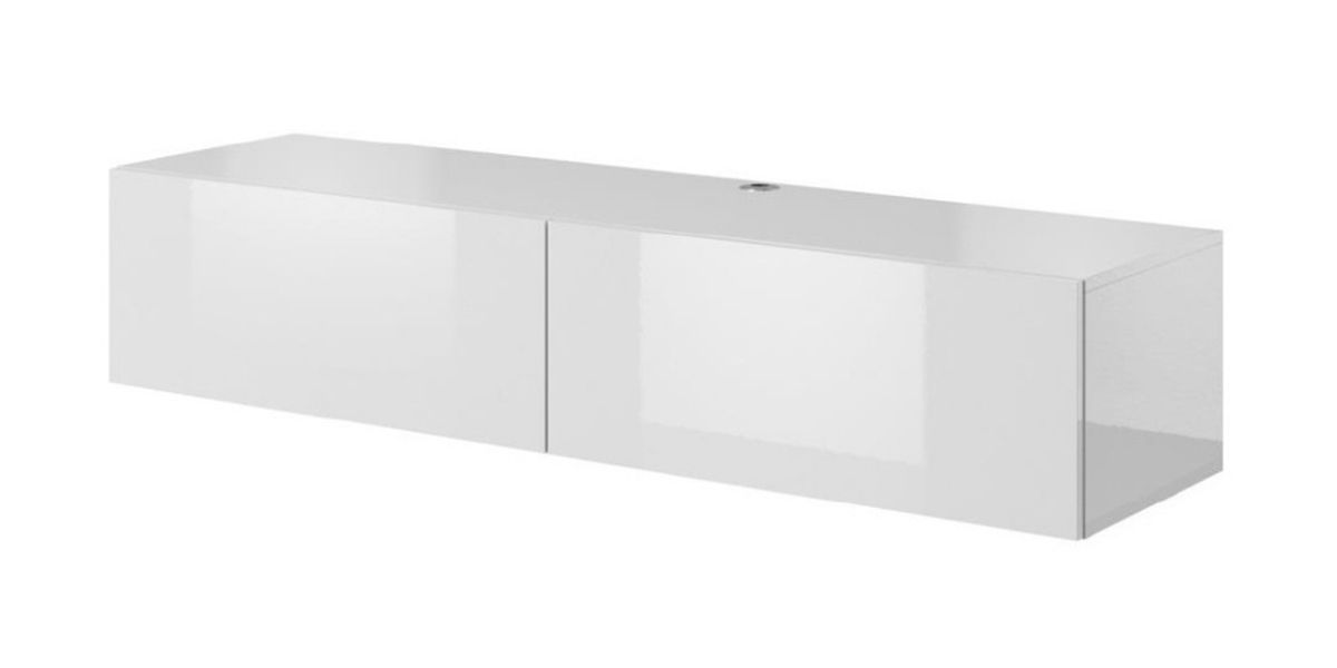 TV stolík na stenu Slide 150 - biela / biely lesk - nabbi.sk