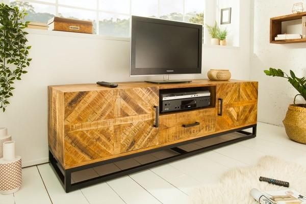 LuxD Dizajnový TV stolík Allen 160 cm, mango - ESTILOFINA.SK
