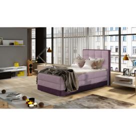 Čalúnená jednolôžková posteľ Alessandra 90 L - ružová / fialová