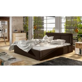 Čalúnená manželská posteľ s roštom Branco UP 140 - tmavohnedá (Soft 66)