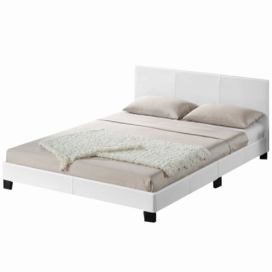 Čalúnená manželská posteľ s roštom Daneta 180 - biela / čierna