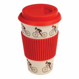 Bambusový cestovný hrnček s červenými detailmi Rex London Le Bicycle, 400 ml