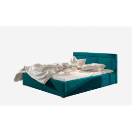 Čalúnená manželská posteľ s roštom Branco UP 200 - tyrkysová