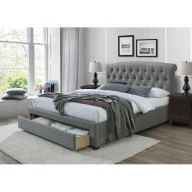 Čalúnená manželská posteľ s úložným priestorom Avanti 160 - sivá