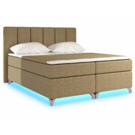 Čalúnená manželská posteľ s úložným priestorom Barino 180 - cappuccino