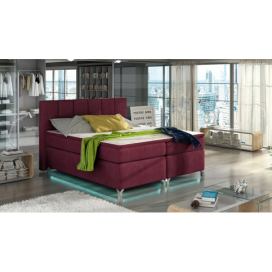 Čalúnená manželská posteľ s úložným priestorom Barino 180 - bordová
