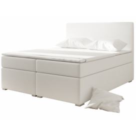 Čalúnená manželská posteľ s úložným priestorom Diana 180 - biela