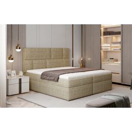 Čalúnená manželská posteľ s úložným priestorom Ferine 185 - cappuccino
