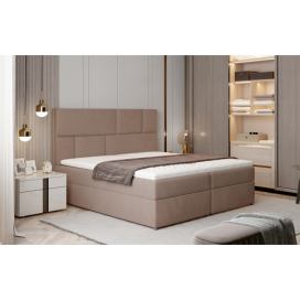 Čalúnená manželská posteľ s úložným priestorom Ferine 185 - hnedá