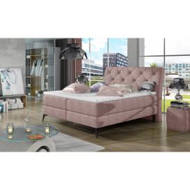 Čalúnená manželská posteľ s úložným priestorom Lazio 140 - ružová (Omega 91)