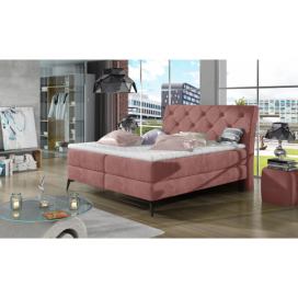 Čalúnená manželská posteľ s úložným priestorom Lazio 180 - ružová (Kronos 29)