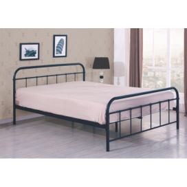 Kovová jednolôžková posteľ s roštom Linda 90 - čierna
