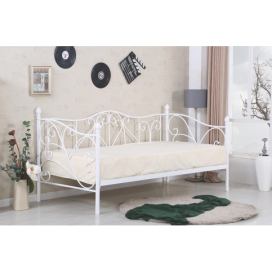 HALMAR Sumatra 90 kovová jednolôžková posteľ s roštom biela