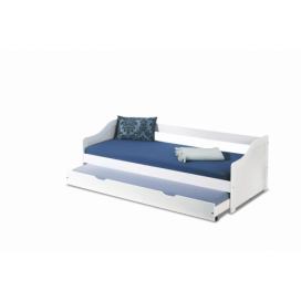 Rozkladacia posteľ s prístelkou Leonie 2 90 - biely lesk