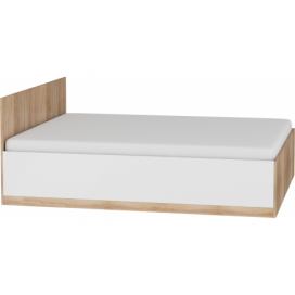 Manželská posteľ s roštom Maximus MXS-18 160 - sonoma svetlá / biely lesk