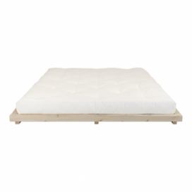 Dvojlôžková posteľ z borovicového dreva s matracom Karup Design Dock Double Latex Natural Clearl/Natural, 180 × 200 cm
