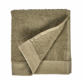 Olivovozelený uterák z froté bavlny Södahl Organic, 30 x 30 cm