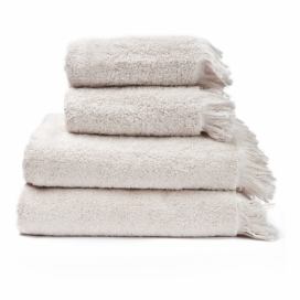 Sada 2 krémovobielych uterákov a 2 osušiek zo 100% bavlny Bonami, 50 × 90 + 70 × 140 cm