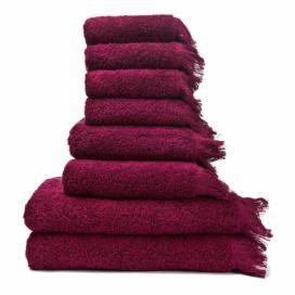 Sada 6 červených uterákov a 2 osušiek zo 100 % bavlny Bonami