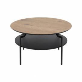 Čierno-hnedý konferenčný stôl Actona Goldington, ⌀ 80 cm