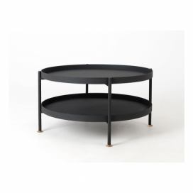 Čierny konferenčný stolík Custom Form Hanna, ⌀ 60 cm