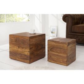 LuxD Dizajnové stolíky Timber kocky z masívneho dreva