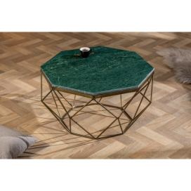 LuxD Dizajnový konferenčný stolík Acantha 70 cm mramor zelený