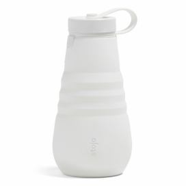 Biela skladacia fľaša Stojo Bottle Quartz, 590 ml