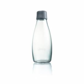 Sivá sklenená fľaša ReTap s doživotnou zárukou, 500 ml
