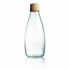 Sklenená fľaša s dreveným vekom ReTap s doživotnou zárukou, 0,5 l