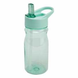 Zelenomodrá fľaša s vrchnákom a slamkou Addis Bottle Blue Haze, 500 ml